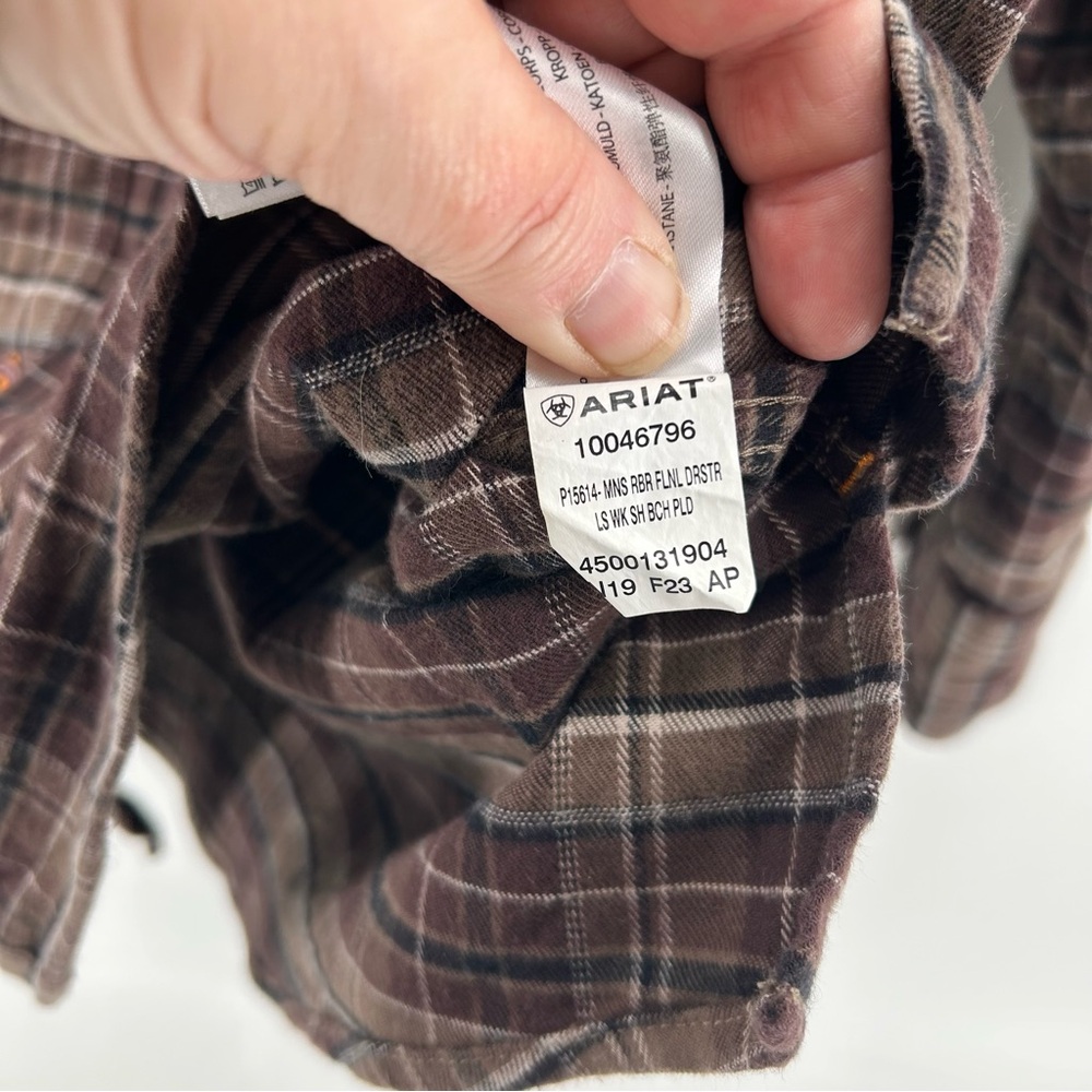 Ariat Rebar Flannel Shirt Mens XL Plaid Workwear Button Up Durable Rugged - Picture 5 of 9